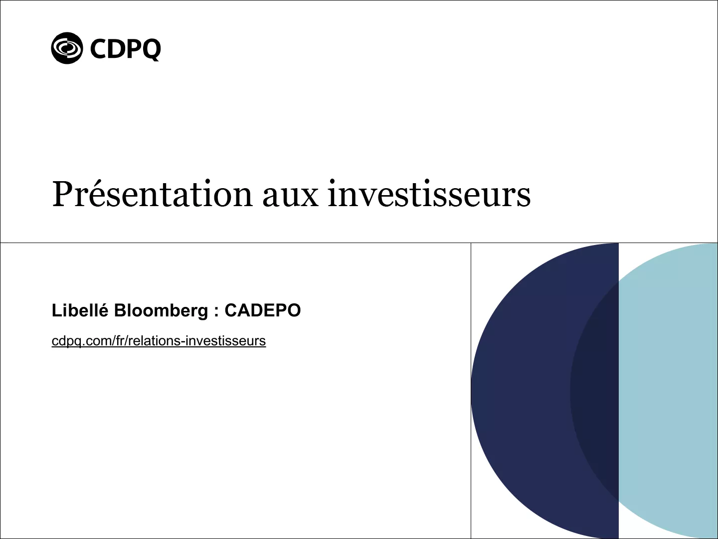 Présentation aux investisseurs