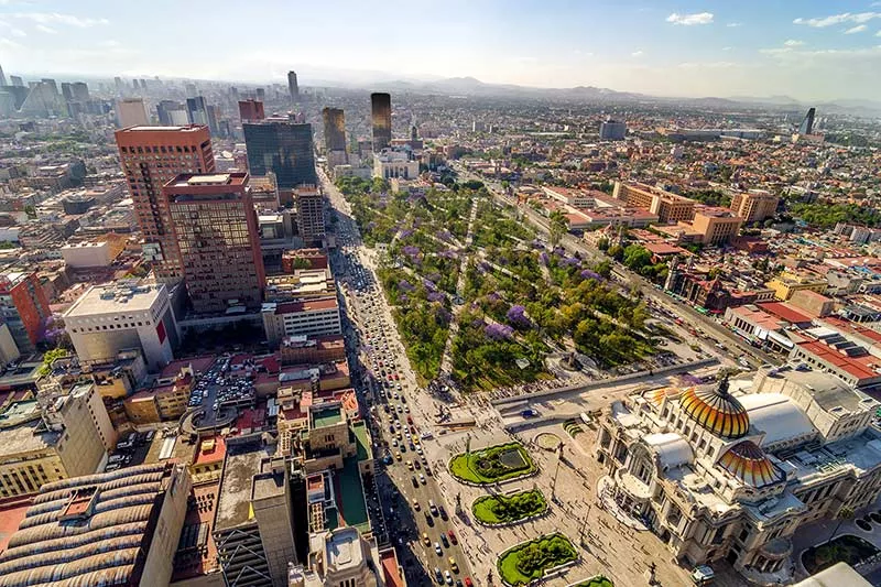 Aerial view of Mexico City