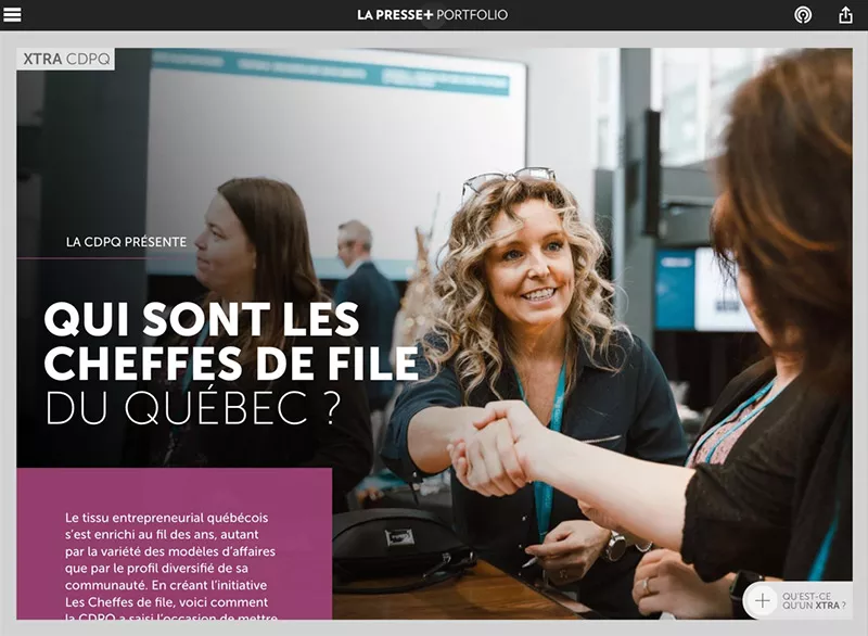 Cheffes de file dans le cahier spécial Femmes en affaires de LaPresse+